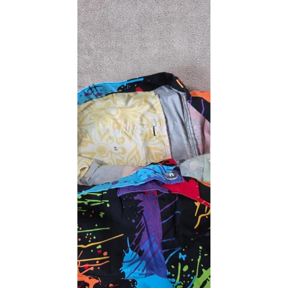 Loudmouth Golf Pants Women's Size 36x23 Paint Splash Splatter Cotton Spandex EUC